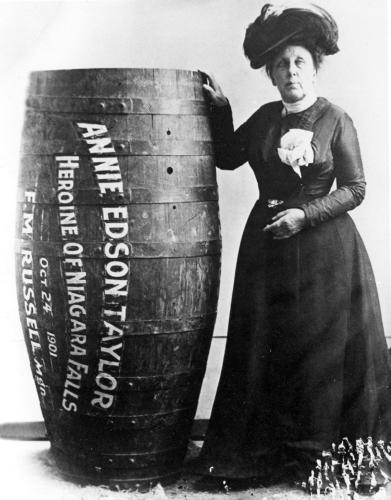 Annie Edson Taylor - American Daredevil The larger than life woman who hurtled over the edge of Niagara falls in a barrel - What else would you do to celebrate your 63rd birthday? 